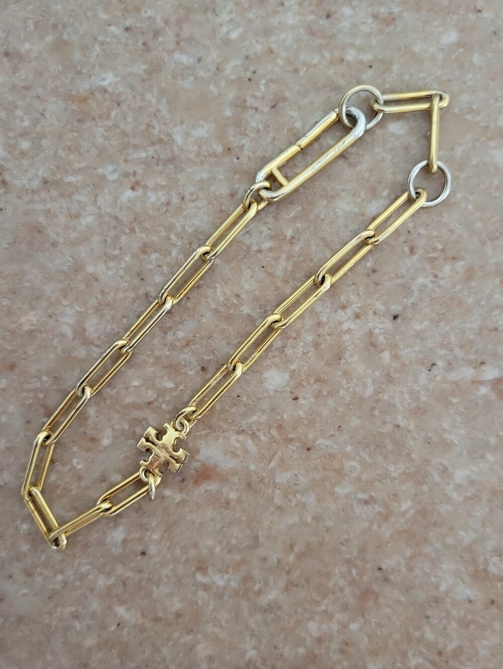 TORY BURCH Paperclip Dainty Logo Bracelet
